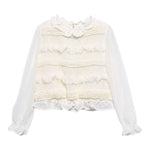 Abel & Lula Camicia Manica Lunga tinta unita Panna per Bambina 5614 PANNA ABEL & LULA 