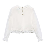 Abel & Lula Camicia Manica Lunga tinta unita Panna per Bambina 5614 PANNA ABEL & LULA 
