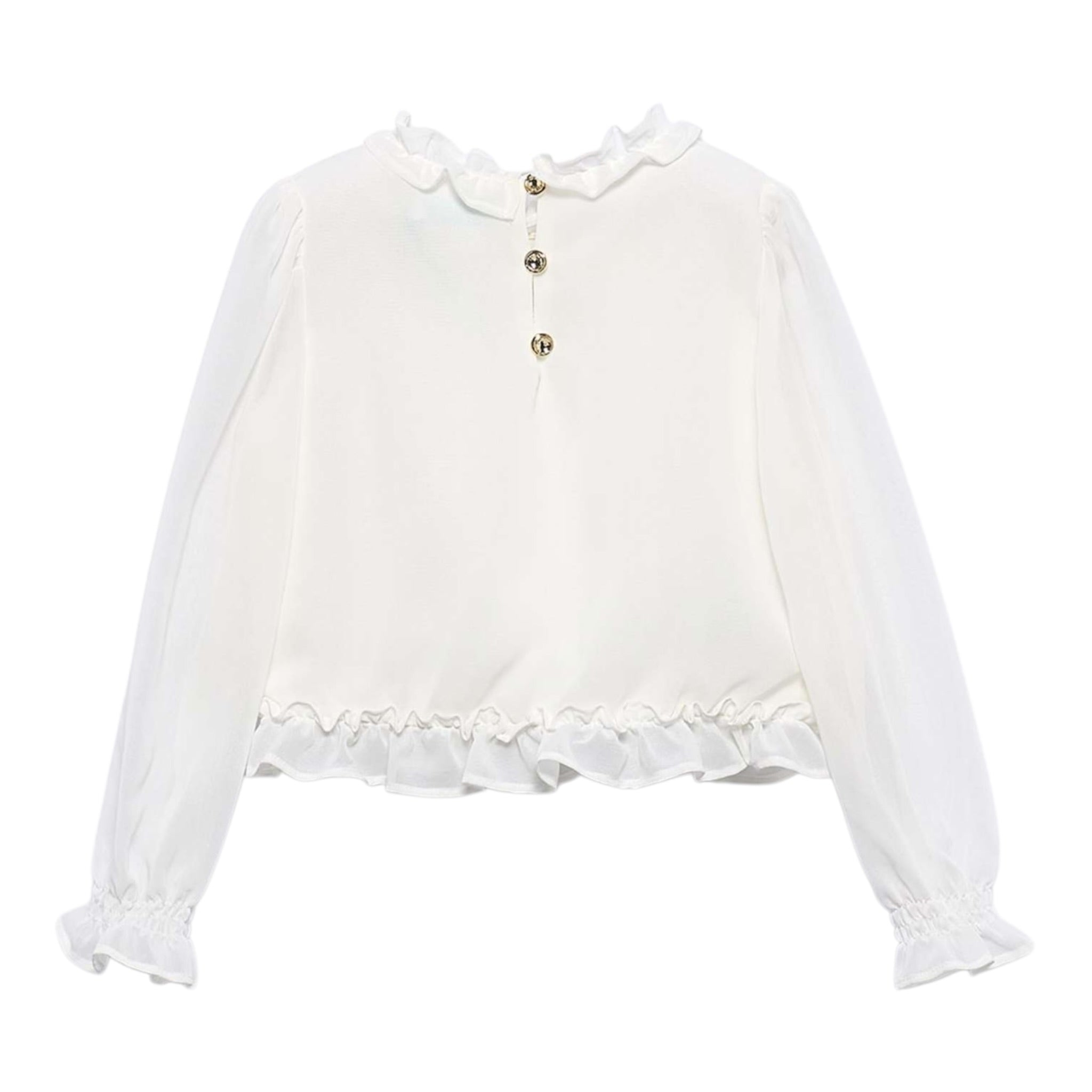 Abel & Lula Camicia Manica Lunga tinta unita Panna per Bambina 5614 PANNA ABEL & LULA 
