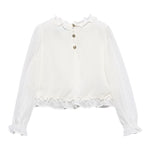 Abel & Lula Camicia Manica Lunga tinta unita Panna per Bambina 5614X PANNA ABEL & LULA 