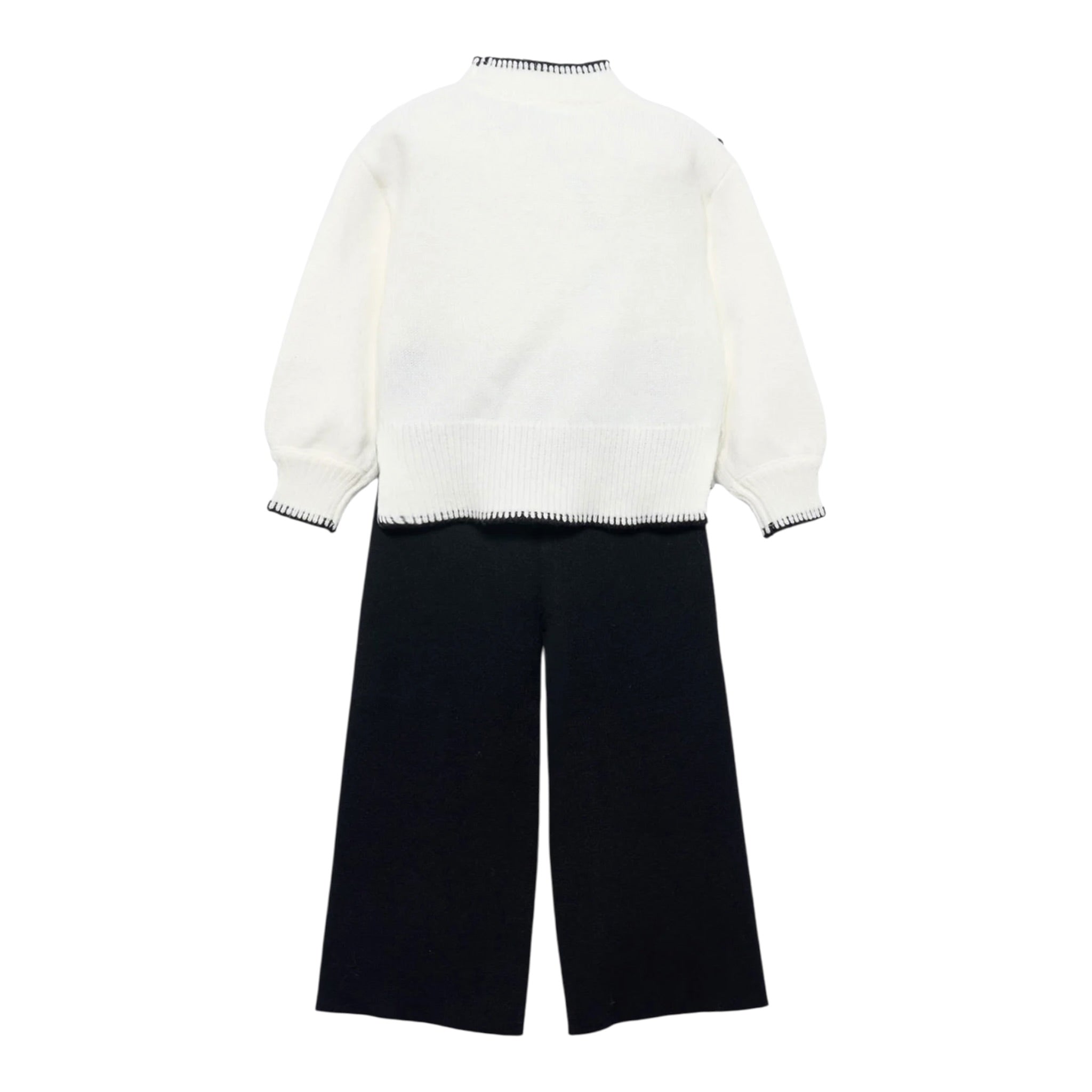 Abel & Lula Completo 2 Pezzi Maglia-Pantalone Bianco/Nero per Bambina 5729 BIANCO/NERO ABEL & LULA 
