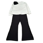 Abel & Lula Completo 2 Pezzi Felpa-Pantalone Bianco/Nero per Bambina FL6823 BIANCO/NERO ABEL & LULA 