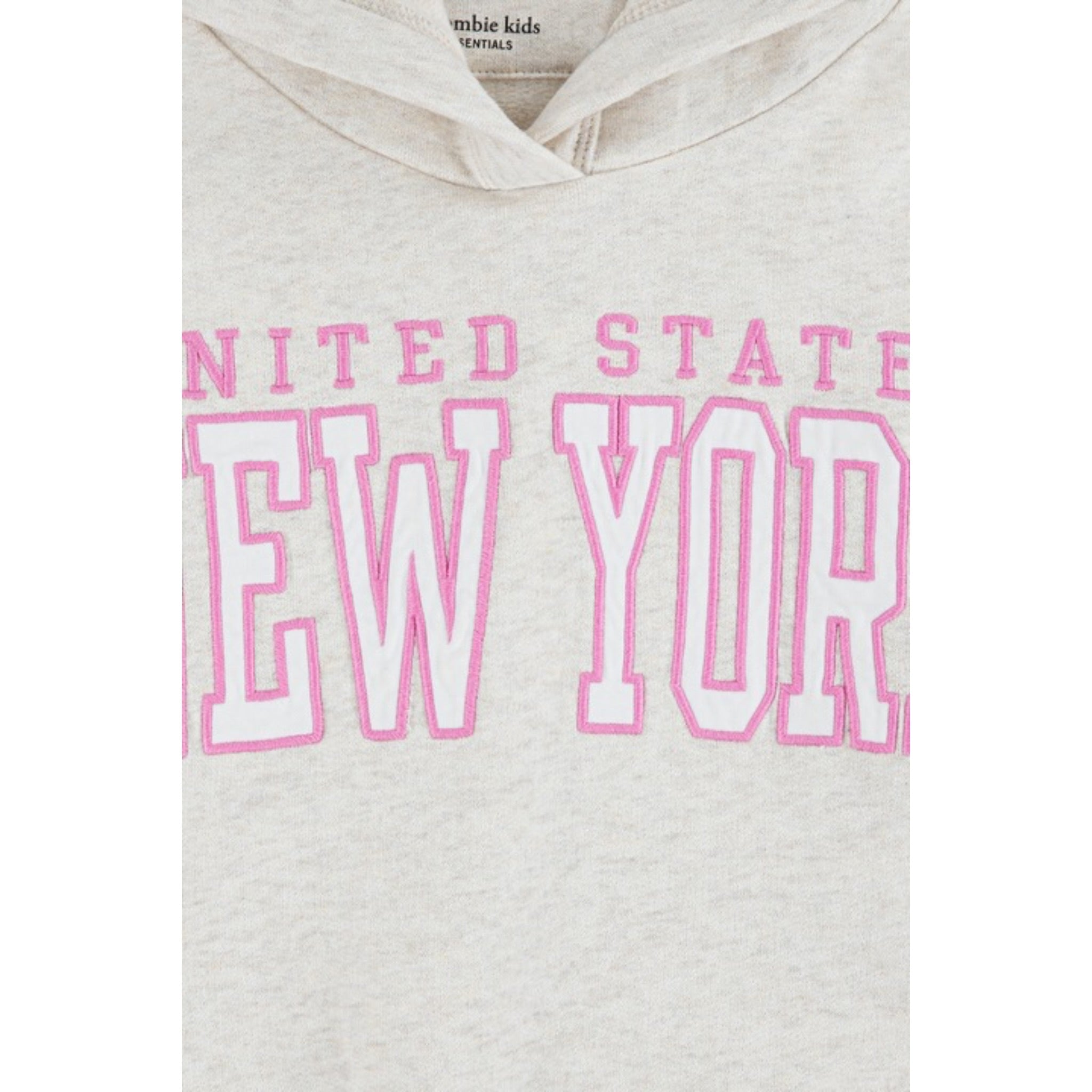 Abercrombie Kids Felpa tinta unita con Cappuccio E Stampa Beige per Bambina 43AJ87 BEIGE ABERCROMBIE KIDS 