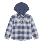 Abercrombie Kids Camicia Bicolore con Fantasia A Quadri E Cappuccio Blu per Bambino 93AF72 BLU ABERCROMBIE KIDS 