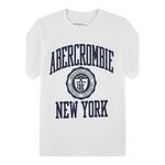 Abercrombie Kids T-Shirt tinta unita con Stampa Bianco per Bambino 93AJ92 BIANCO ABERCROMBIE KIDS 