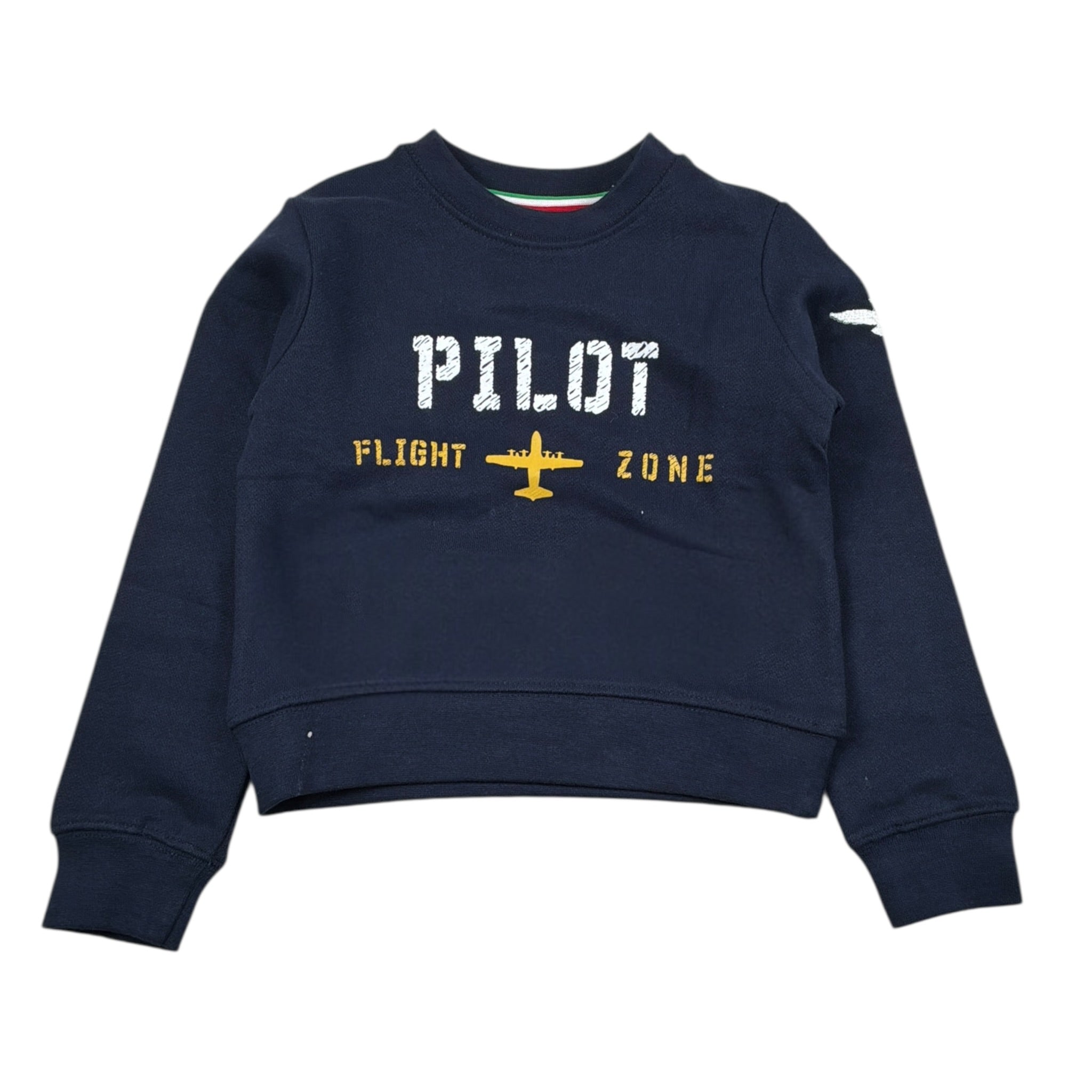 Aeronautica Militare Felpa tinta unita con Stampa Blu per Neonato 242FE0002AJRF758N BLU AERONAUTICA MILITARE 