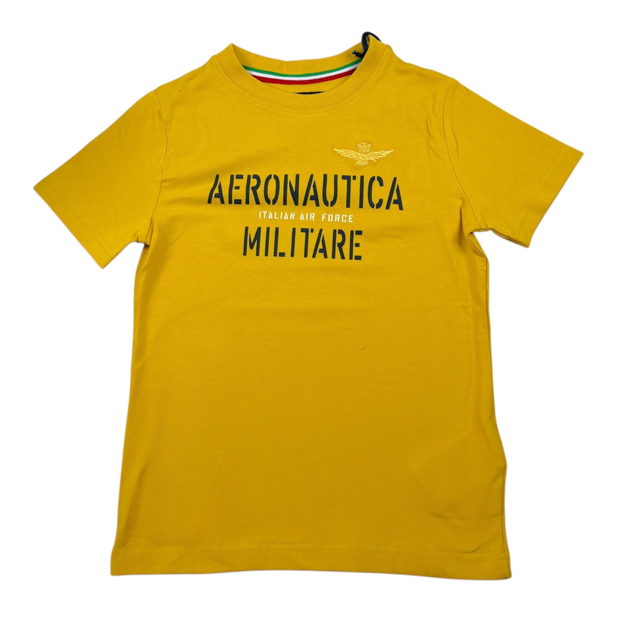 Aeronautica Militare T-Shirt tinta unita con Stampa Giallo per Neonato 242TS0001AJRJ6644N GIALLO AERONAUTICA MILITARE 