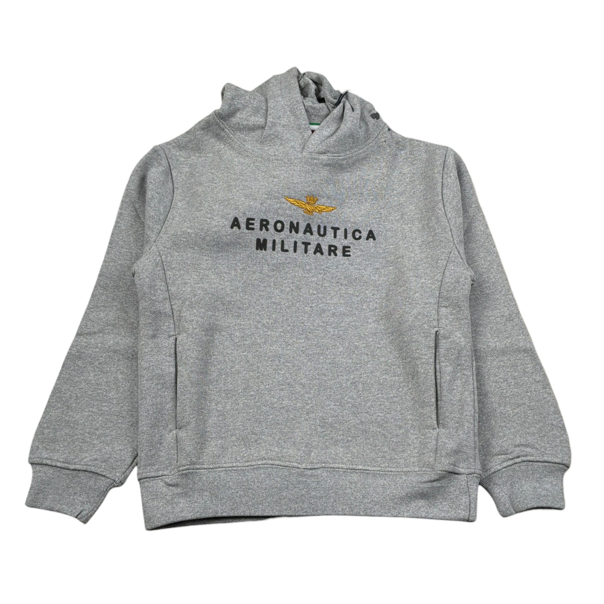 Aeronautica Militare Felpa Chiusa con Cappuccio tinta unita Grigio per Neonato 252FE0046A GRIGIO AERONAUTICA MILITARE 