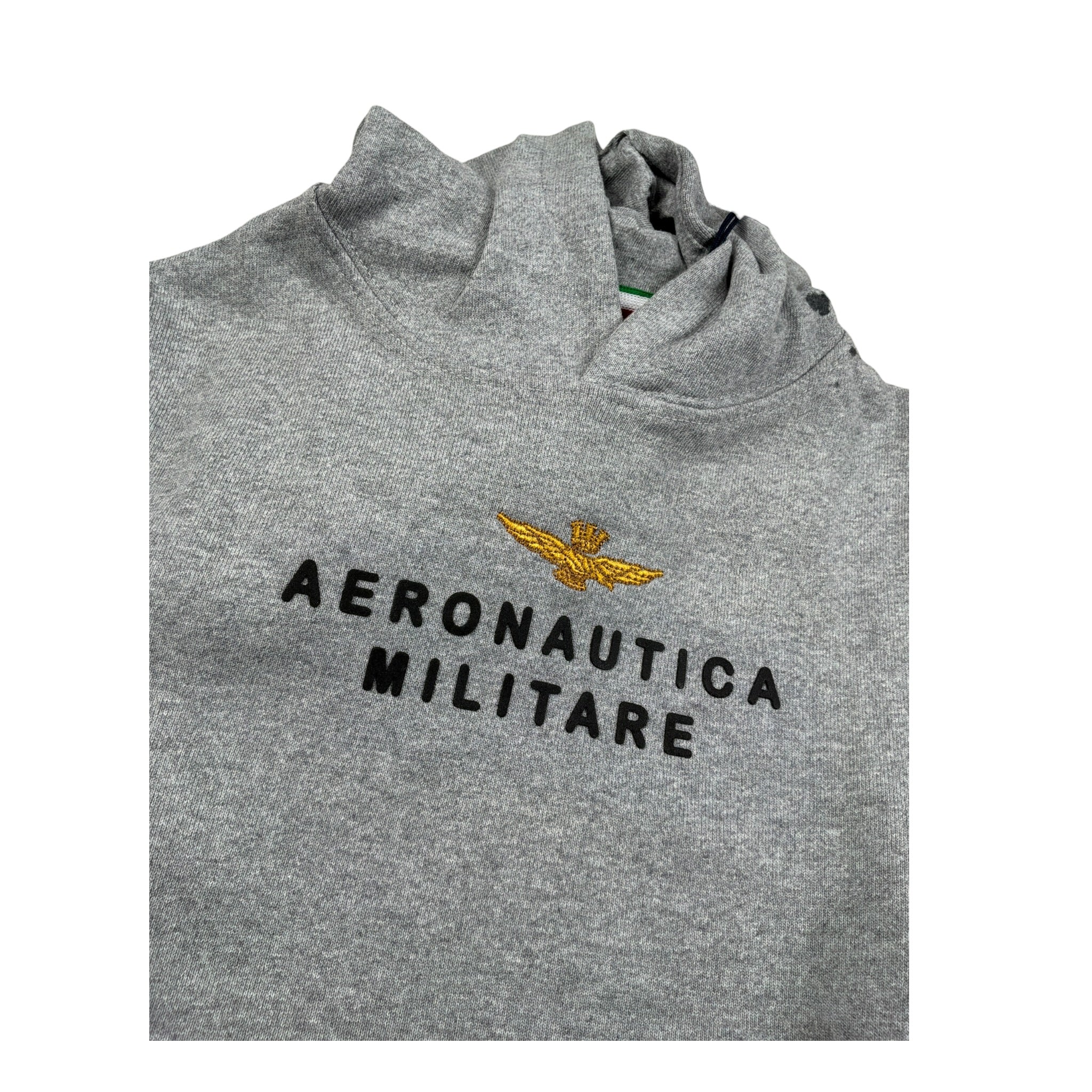 Aeronautica Militare Felpa Chiusa con Cappuccio tinta unita Grigio per Neonato 252FE0046A GRIGIO AERONAUTICA MILITARE 