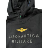 Aeronautica Militare Felpa tinta unita con Cappuccio E Stampa Nero per Neonato 252FE0046AJRF758 NERO AERONAUTICA MILITARE 