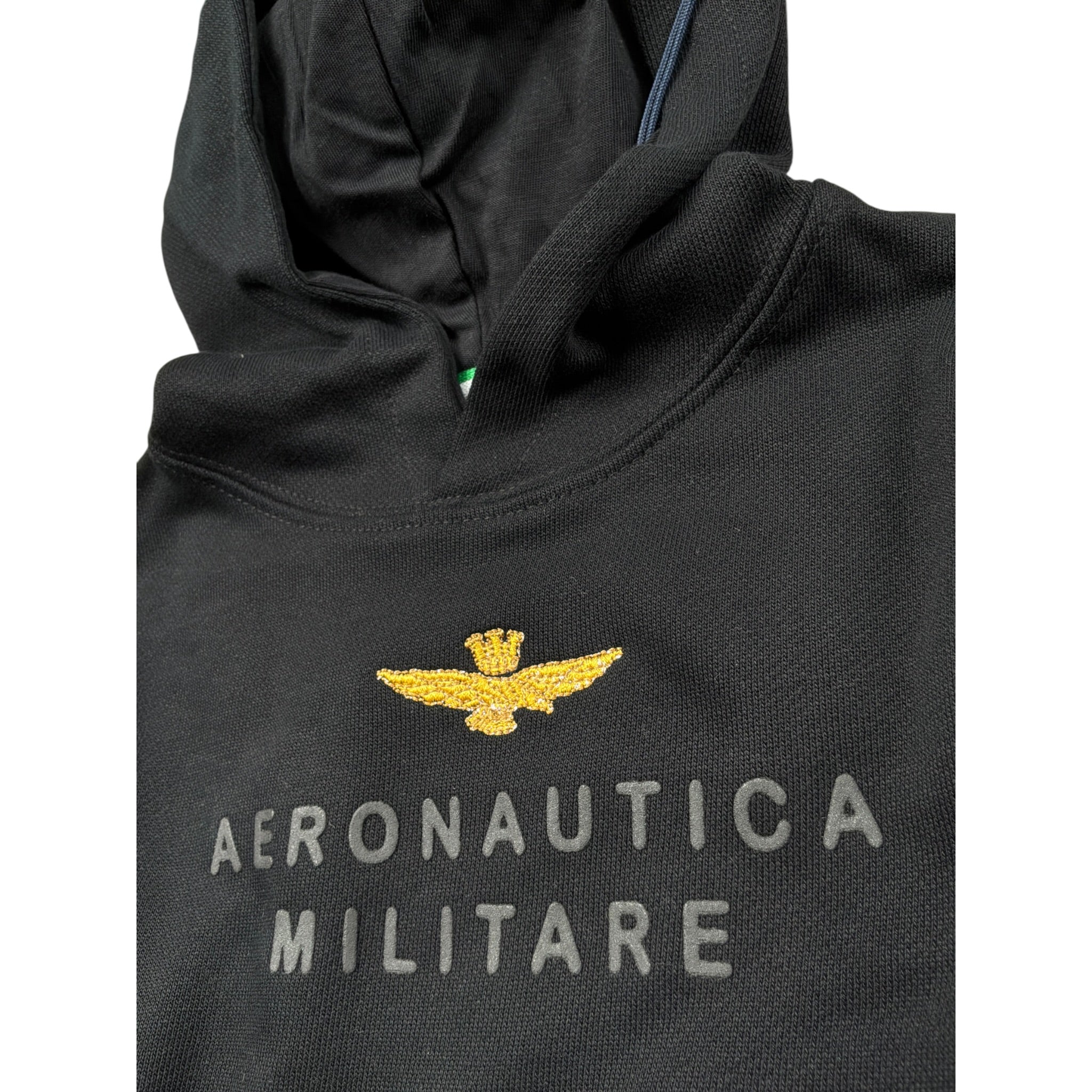 Aeronautica Militare Felpa tinta unita con Cappuccio E Stampa Nero per Neonato 252FE0046AJRF758 NERO AERONAUTICA MILITARE 