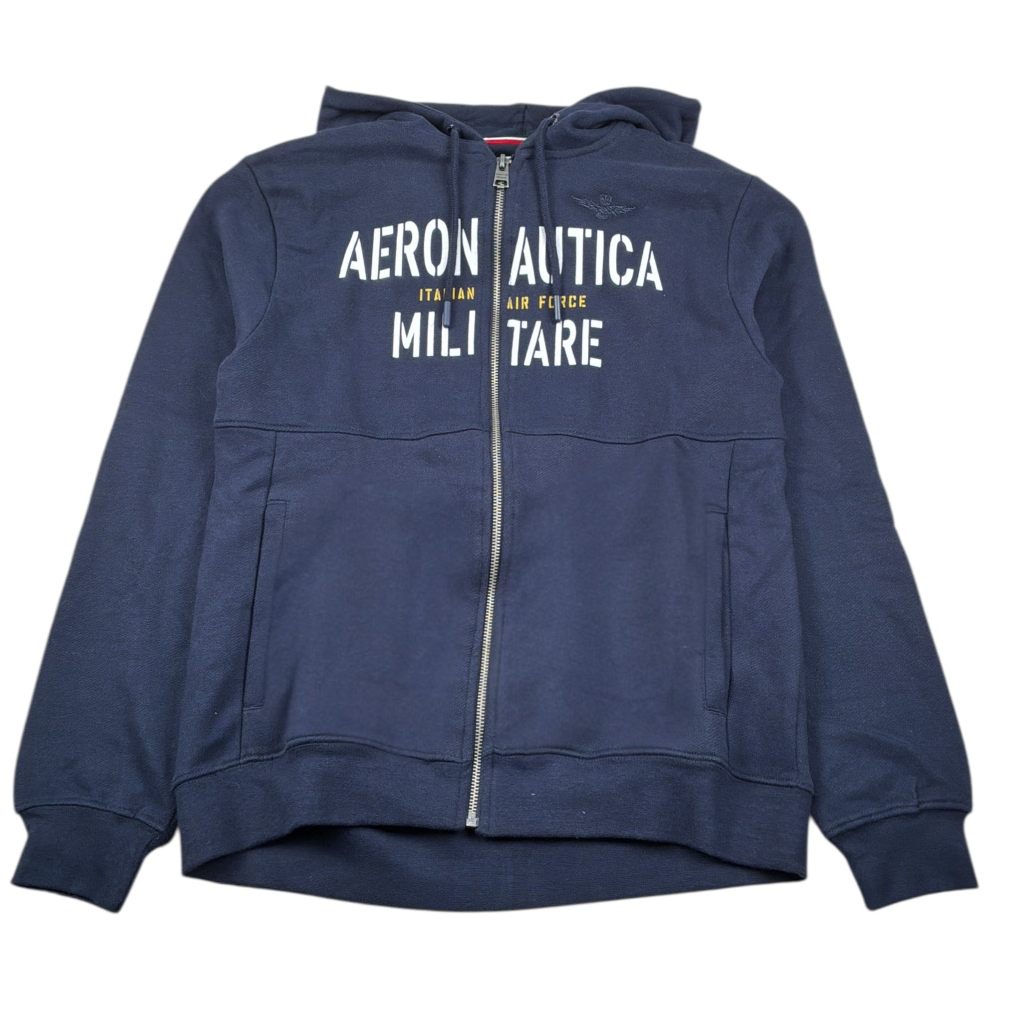 Aeronautica Militare Felpa tinta unita con Zip E Cappuccio Blu per Bambino URURURU BLU AERONAUTICA MILITARE 