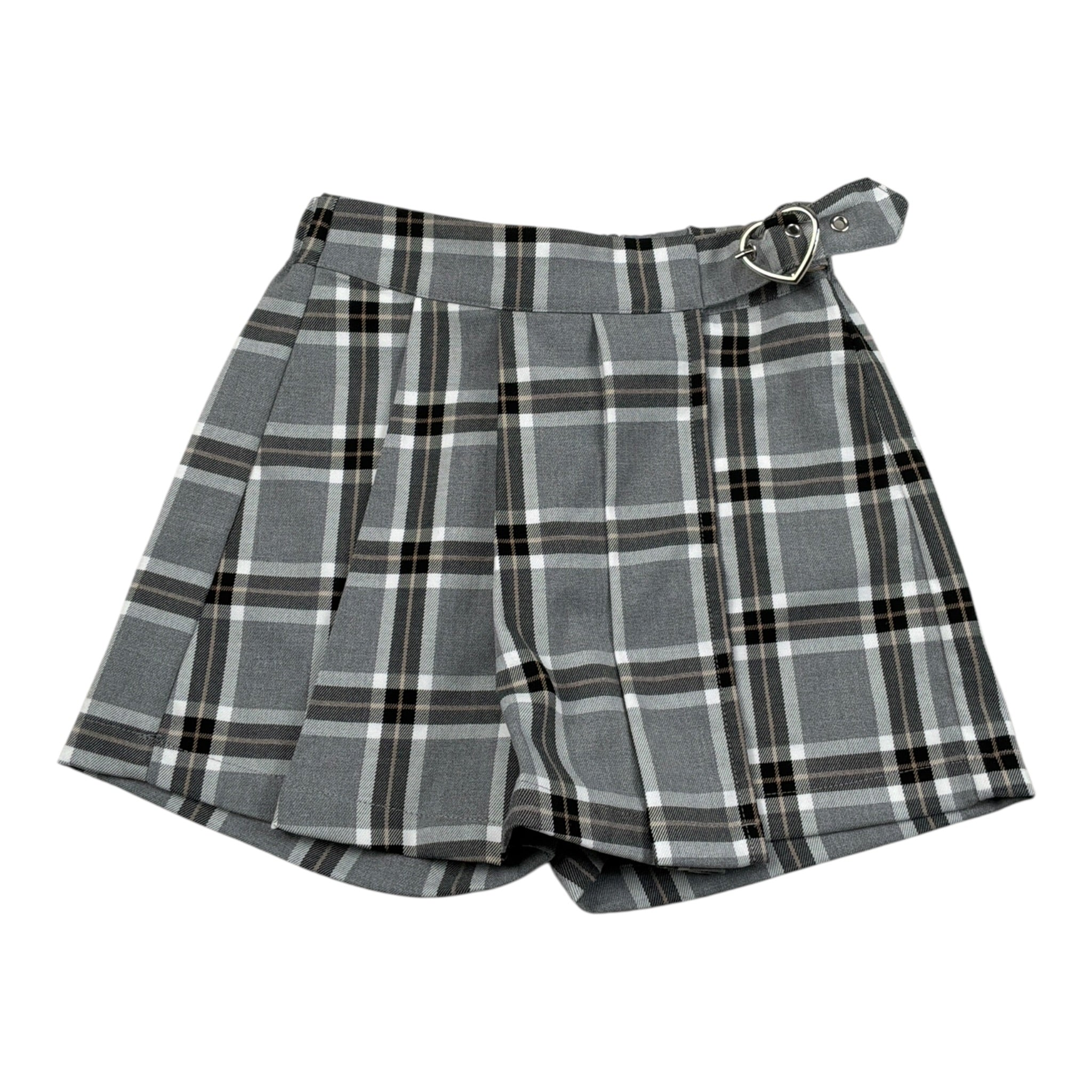 Alice Pi Short tinta unita con Fantasia A Quadri Grigio per Bambina 2406 GRIGIO ALICE PI 