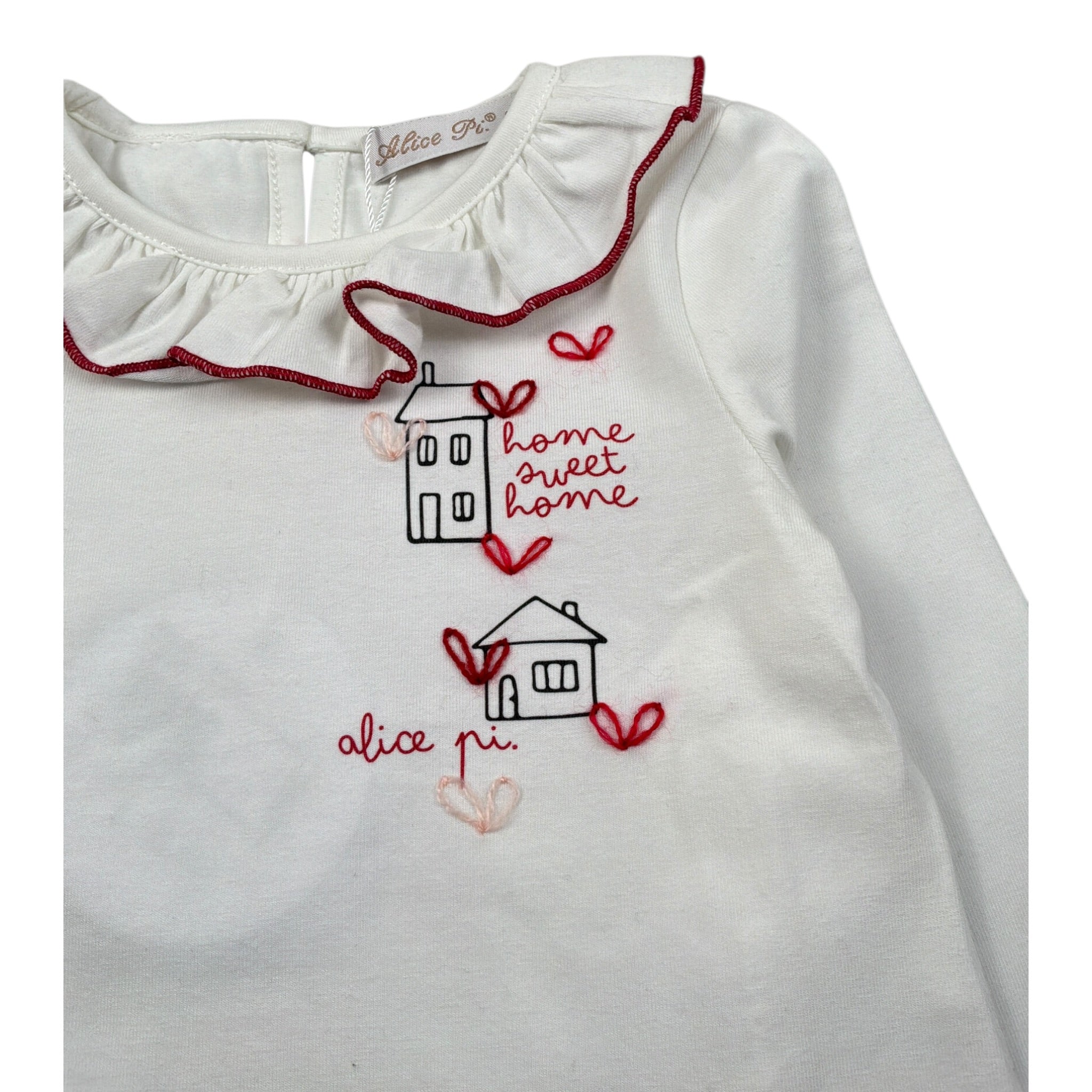 Alice Pi Shirt tinta unita con Colletto Bianco per Neonata W231601 BIANCO ALICE PI 