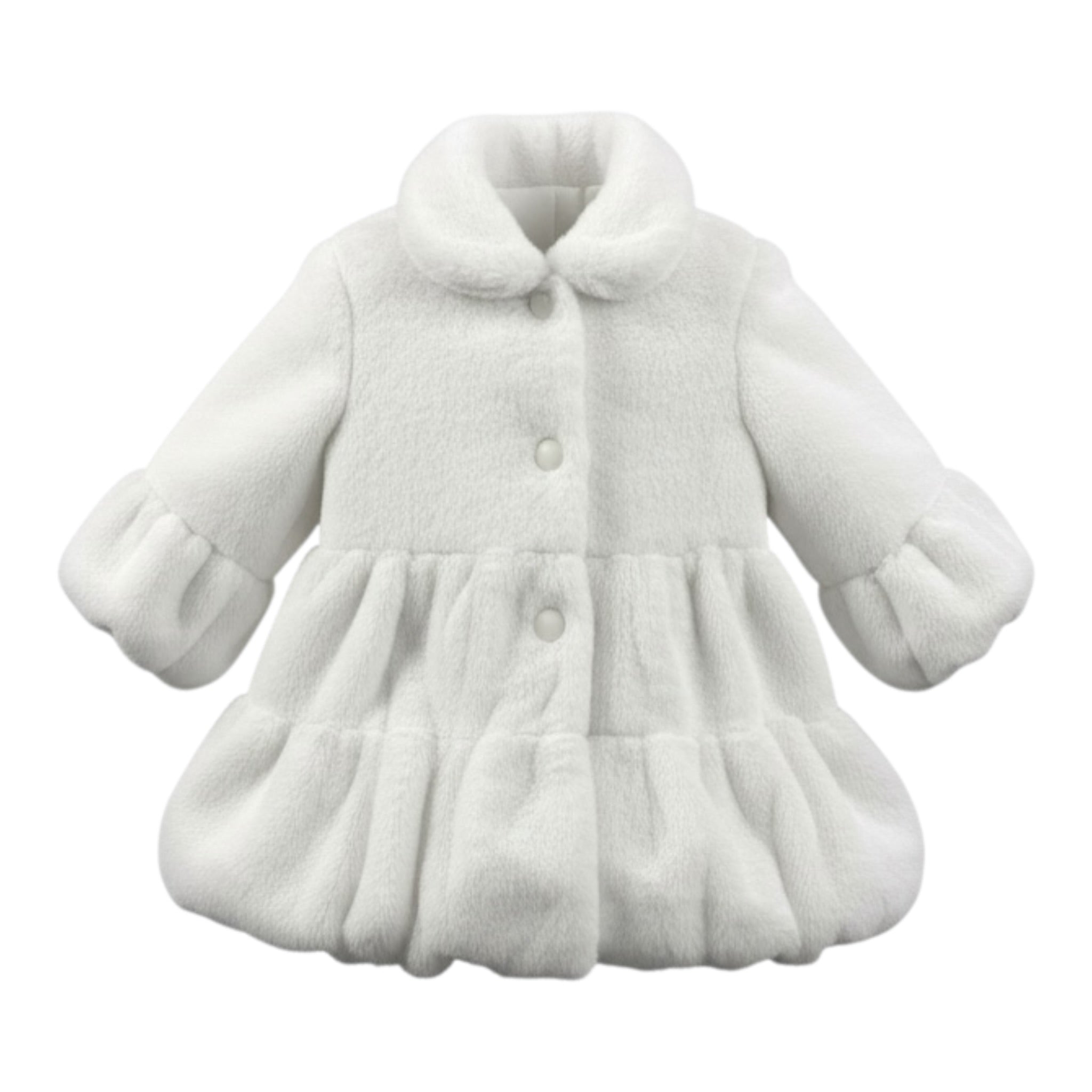Allegra Cappotto tinta unita Pellicciotto Bianco per Neonata A0537A BIANCO ALLEGRA 