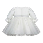 Allegra Abito Cerimonia tinta unita con Cintura Bianco per Neonata A0551A BIANCO ALLEGRA 
