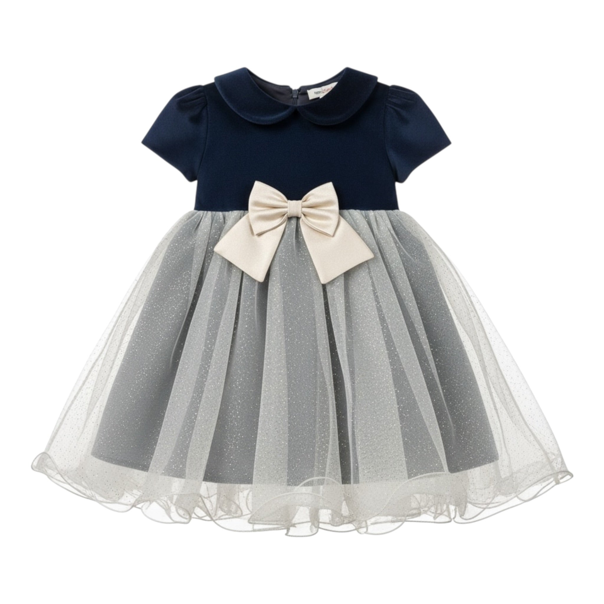 Ambaraba' Abito Cerimonia Bicolore con Tulle Blu per Neonata FF40023 BLU AMBARABA' 