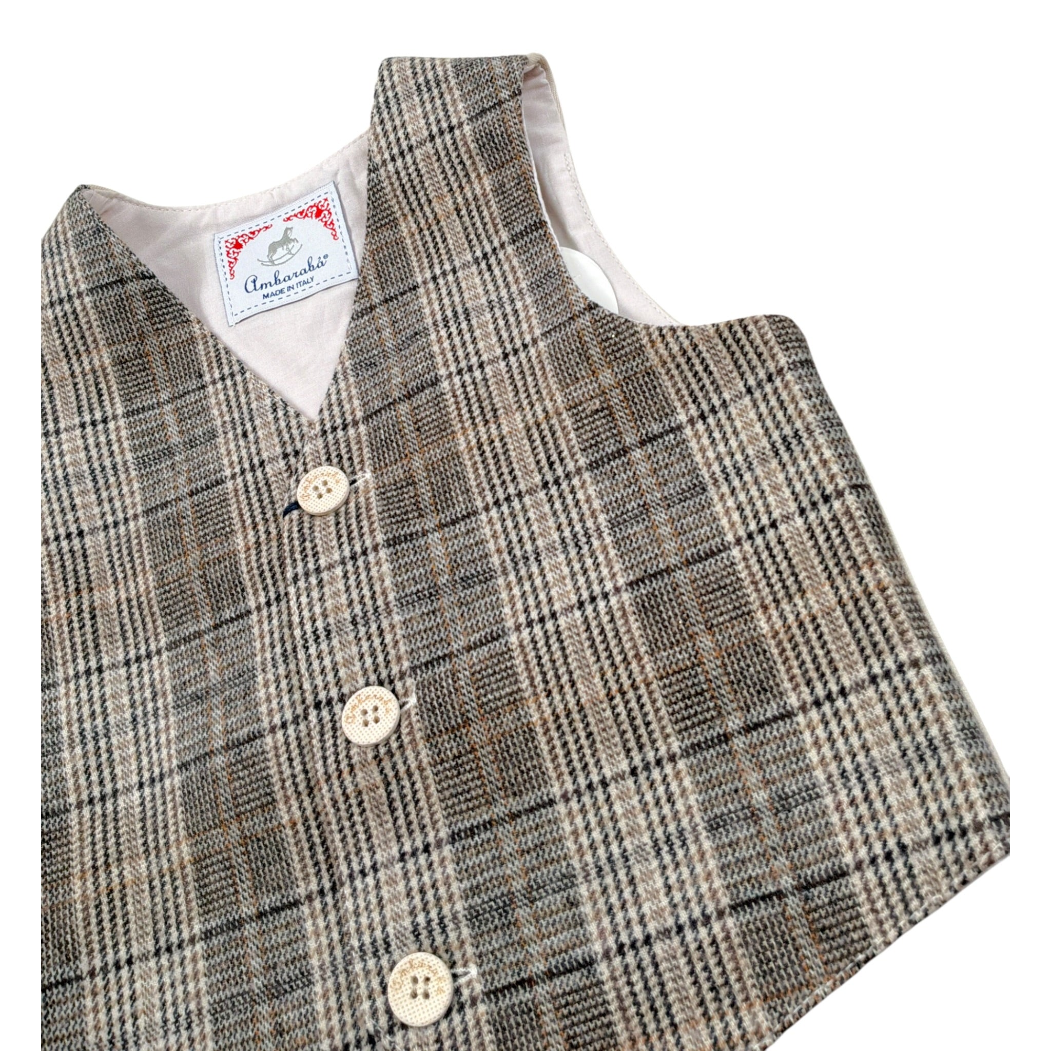 Ambaraba' Gilet tinta unita con Fantasia Marrone per Neonato FM36198 MARRONE AMBARABA' 