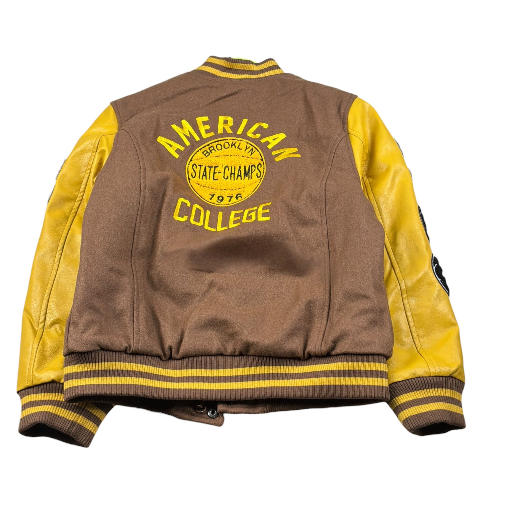 American College Giubbino College tinta unita con Maniche In Contrasto Beige per Bambino AC5J BEIGE  