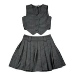Amiuni Completo 2Pz Gonna-Gilet tinta unita Grigio per Bambina AG802825 GRIGIO AMIUNI 