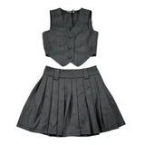 Amiuni Completo 2Pz Gonna-Gilet tinta unita Grigio per Bambina AG802825 GRIGIO AMIUNI 