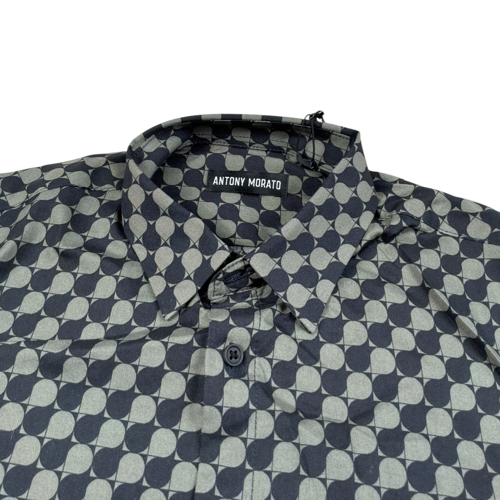 Antony Morato Camicia Manica Lunga Stampa Fantasia Nero/Verde per Bambino MKSL0022 NERO/VERDE ANTONY MORATO 