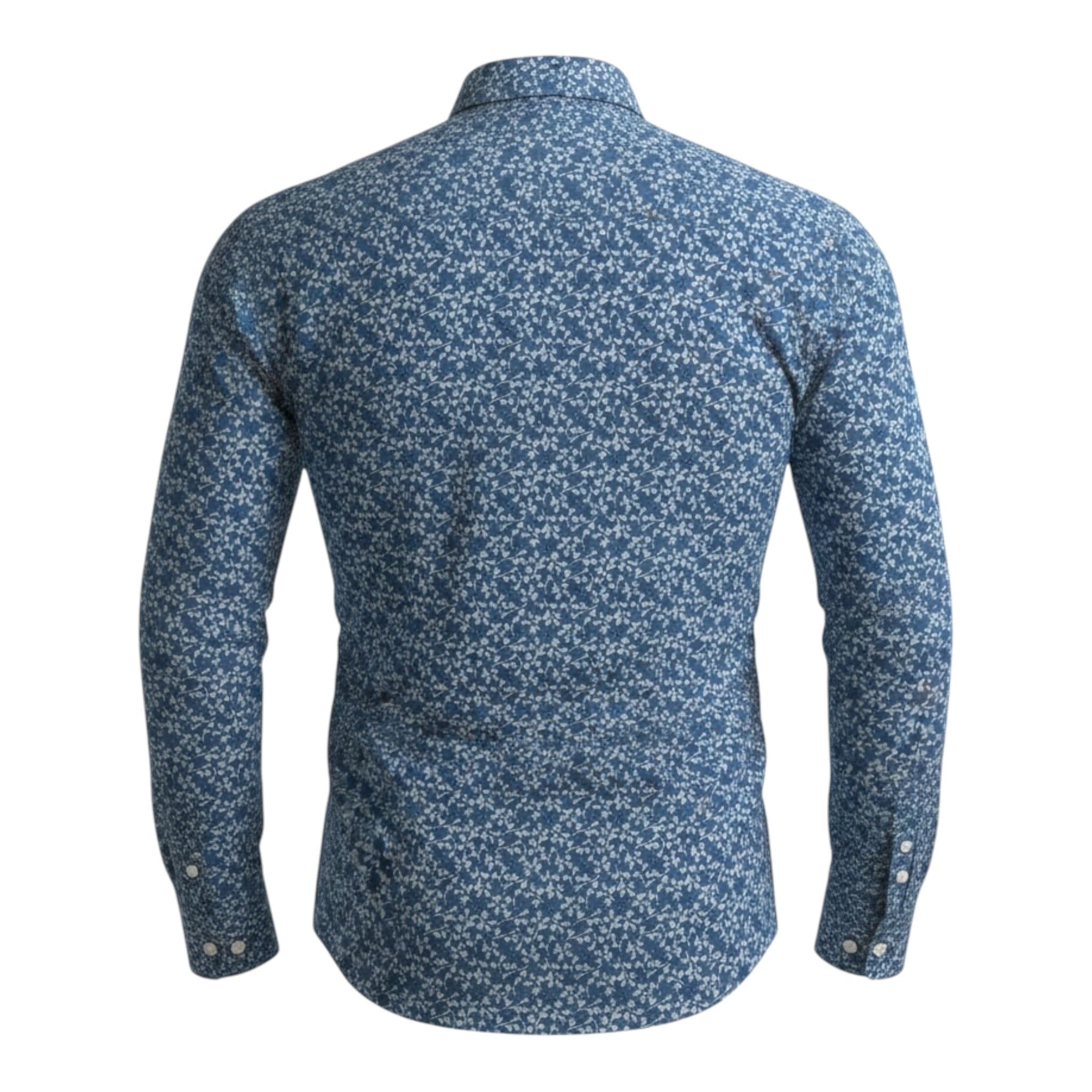 Antony Morato Camicia tinta unita con Stampa Blu per Bambino MKSL00251 BLU ANTONY MORATO 