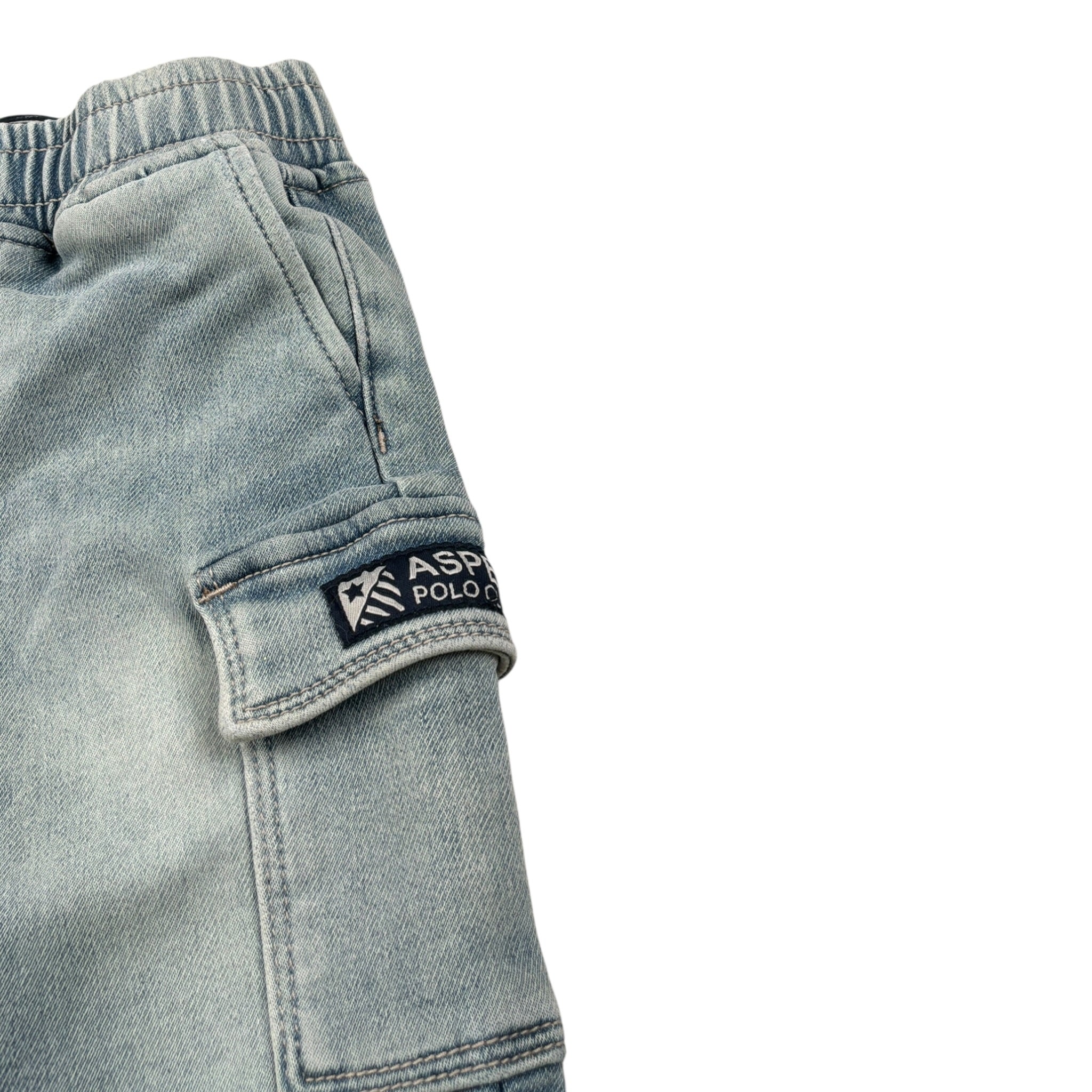 Aspen Polo Club Jeans tinta unita con Elastico In Vita Azzurro per Neonato 1051PD00037 AZZURRO ASPEN POLO CLUB 