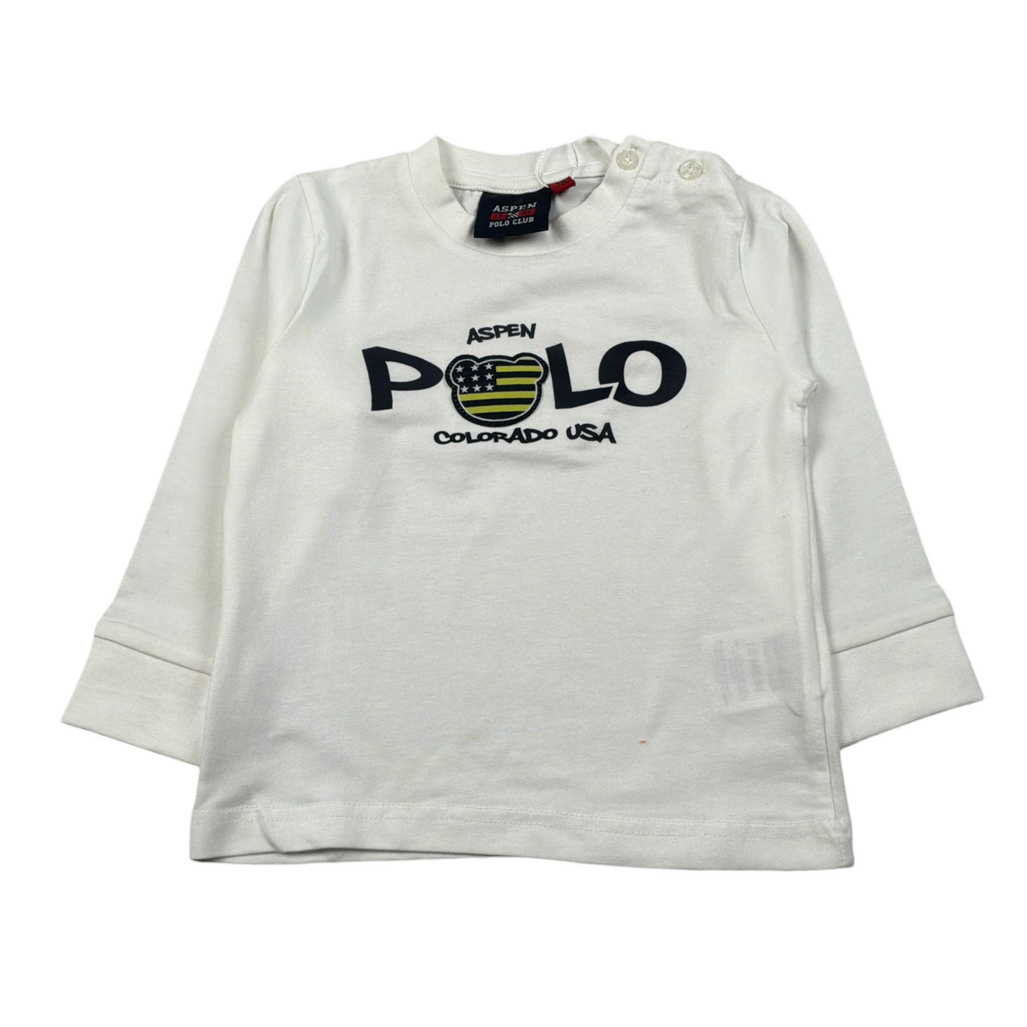 Aspen Polo Club Shirt Girocollo tinta unita con Logo Bianco per Neonato 1075M0440 BIANCO ASPEN POLO CLUB 