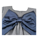 Aventiquattrore Abito Manica Lunga tinta unita con Fiocco Grigio per Bambina A2401678 GRIGIO AVENTIQUATTRORE 
