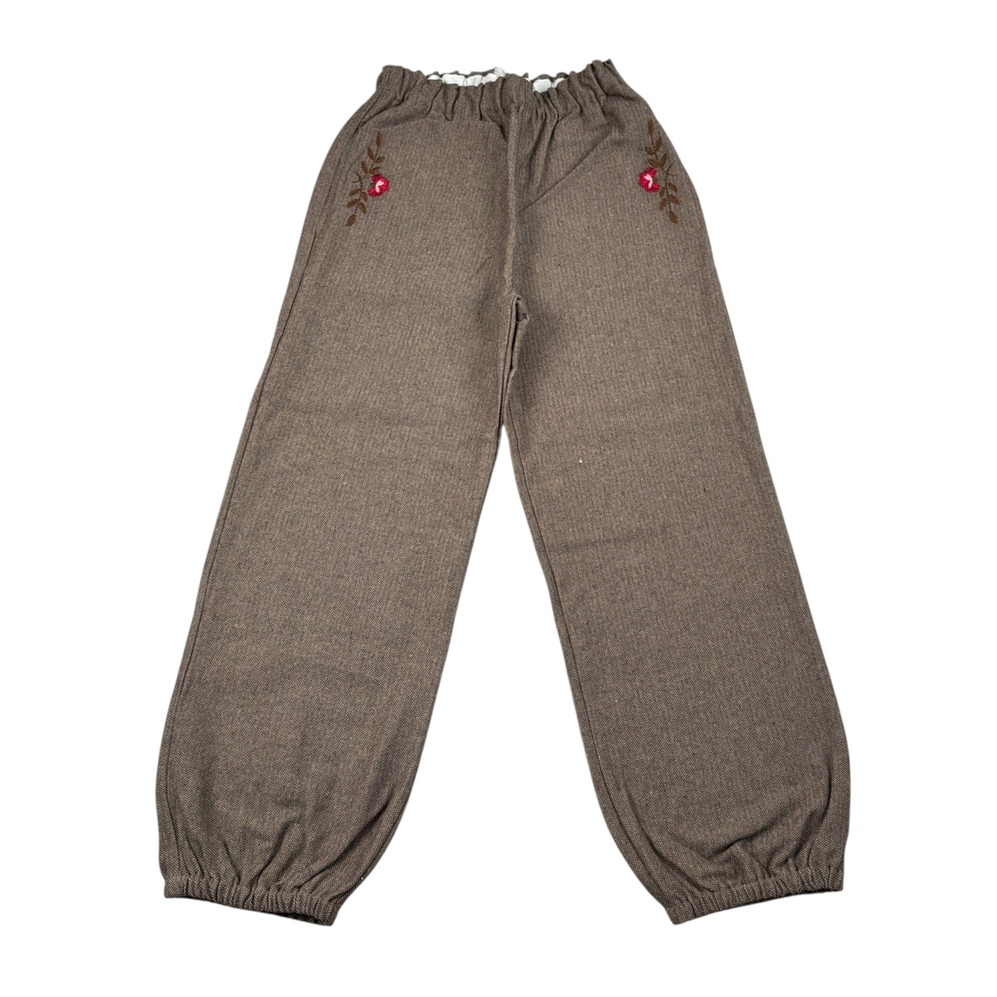 Babe & Tess Pantalone tinta unita con Elastico In Vita Marrone per Bambina 04/548040 MARRONE BABE & TESS 