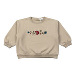 Babe & Tess Felpa Chiusa Girocollo tinta unita con Ricami Beige per Bambina 23/548110 BEIGE BABE & TESS 