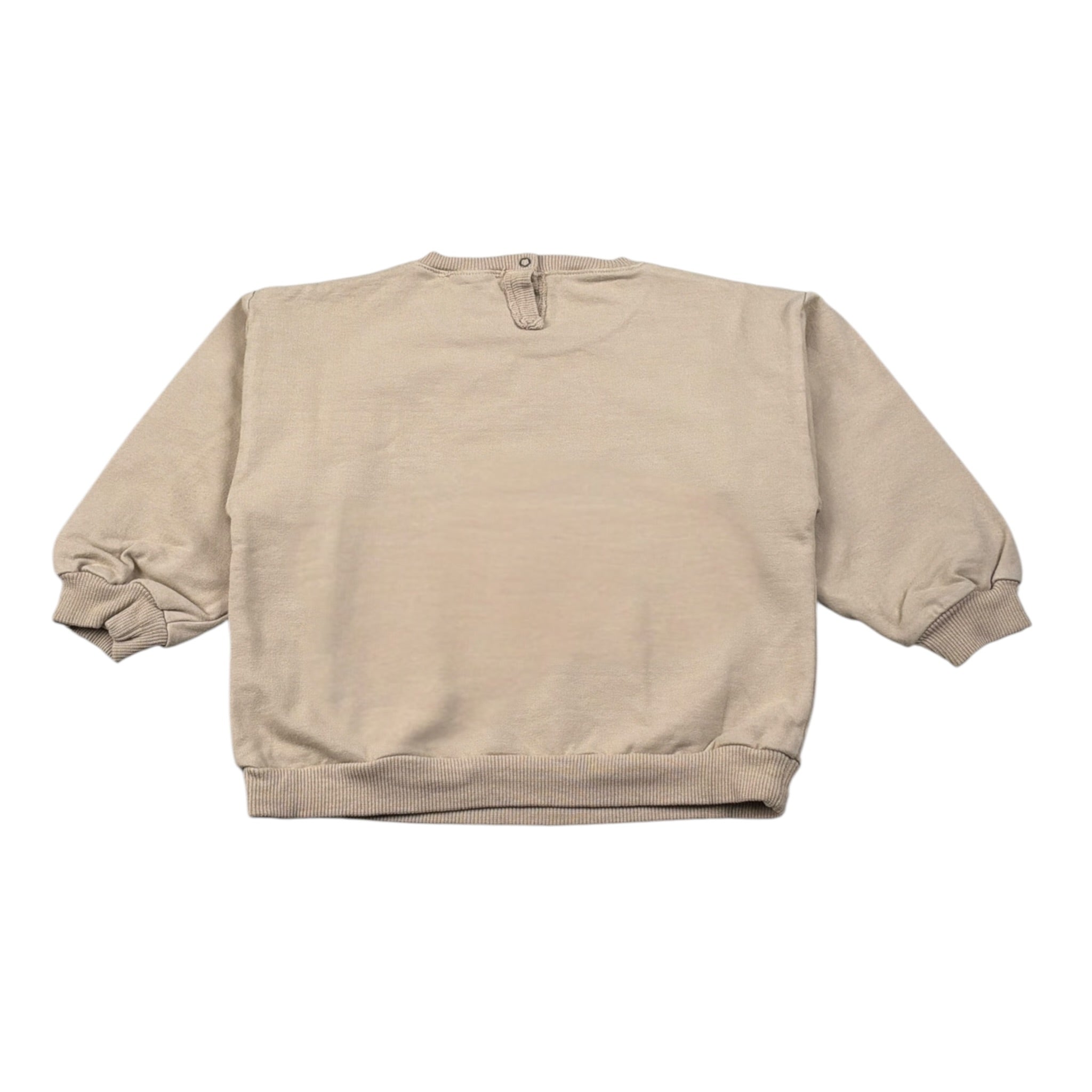 Babe & Tess Felpa Chiusa Girocollo tinta unita con Ricami Beige per Bambina 23/548110 BEIGE BABE & TESS 
