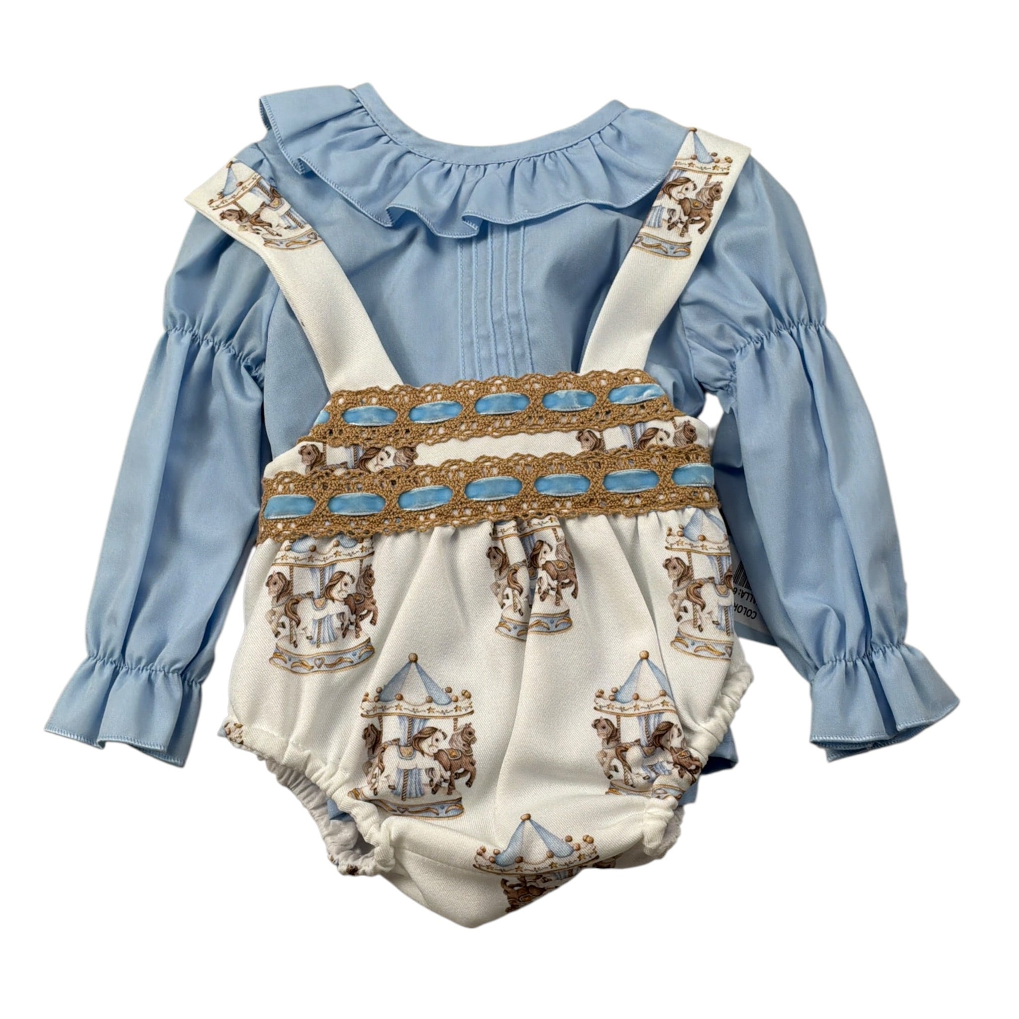 Babine' Completo 2 Pezzi Camicia-Salopette Azzurro per Neonata 2612021 AZZURRO  