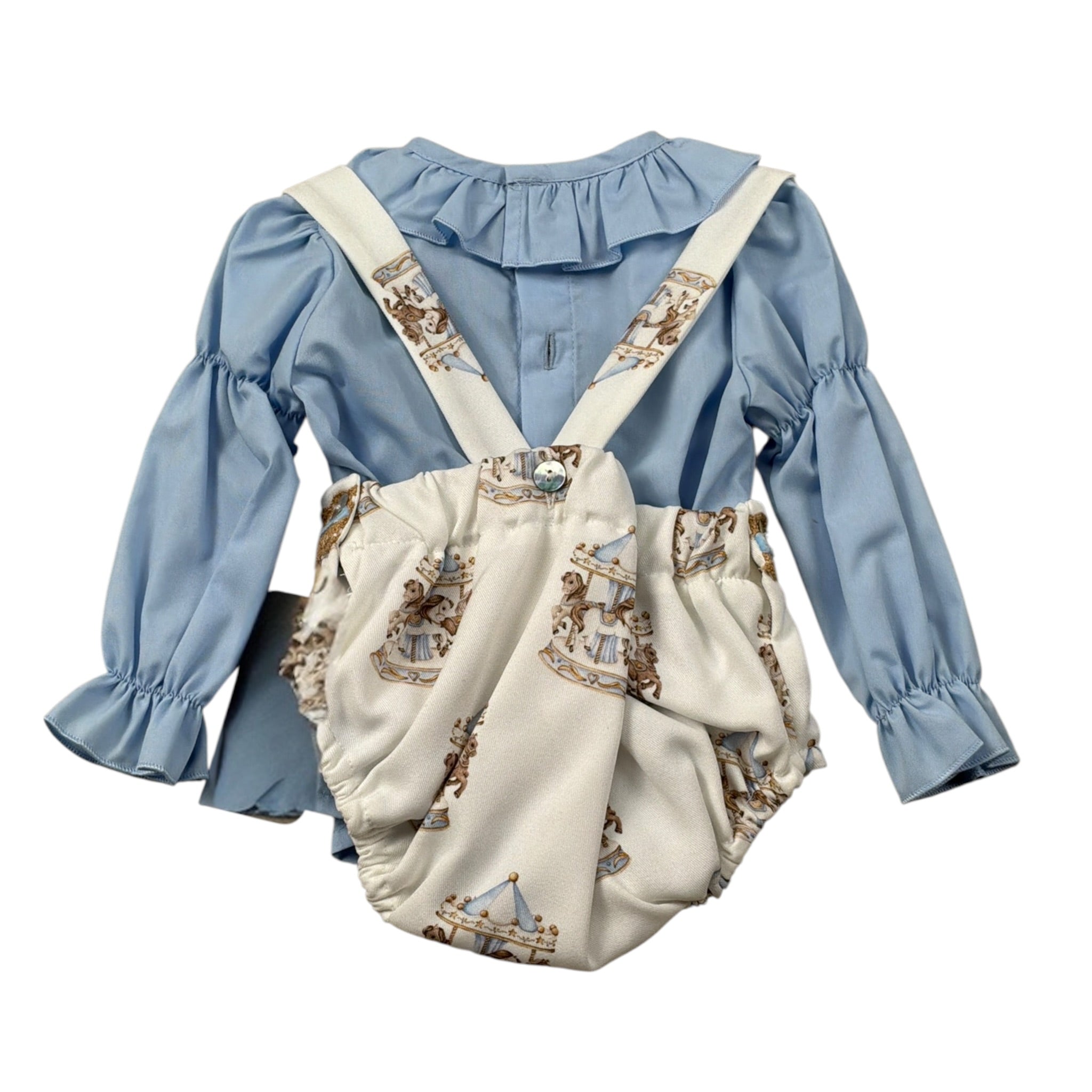 Babine' Completo 2 Pezzi Camicia-Salopette Azzurro per Neonata 2612021 AZZURRO  