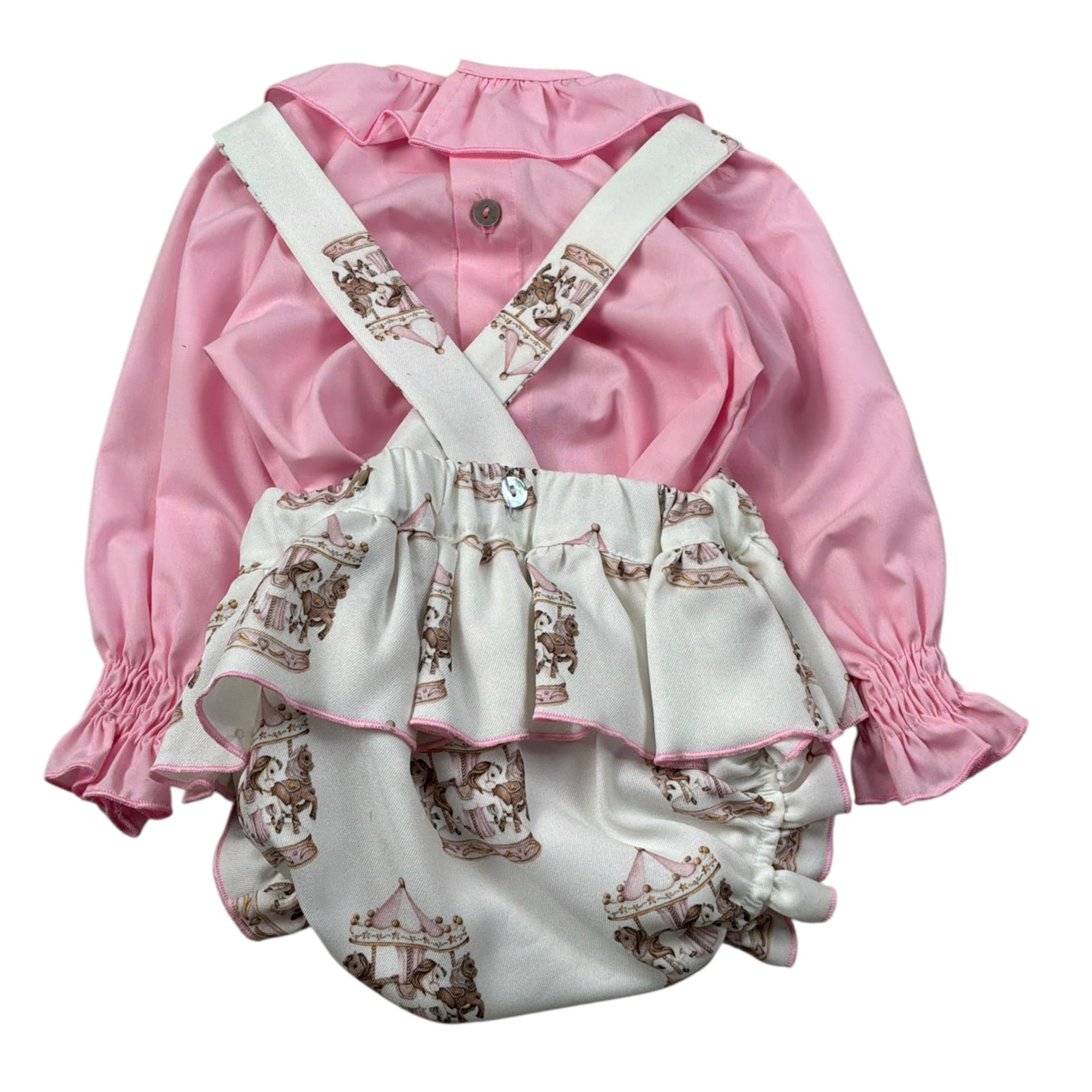 Babine' Completo 2 Pezzi Camicia-Salopette Rosa per Neonata 2612021 ROSA  