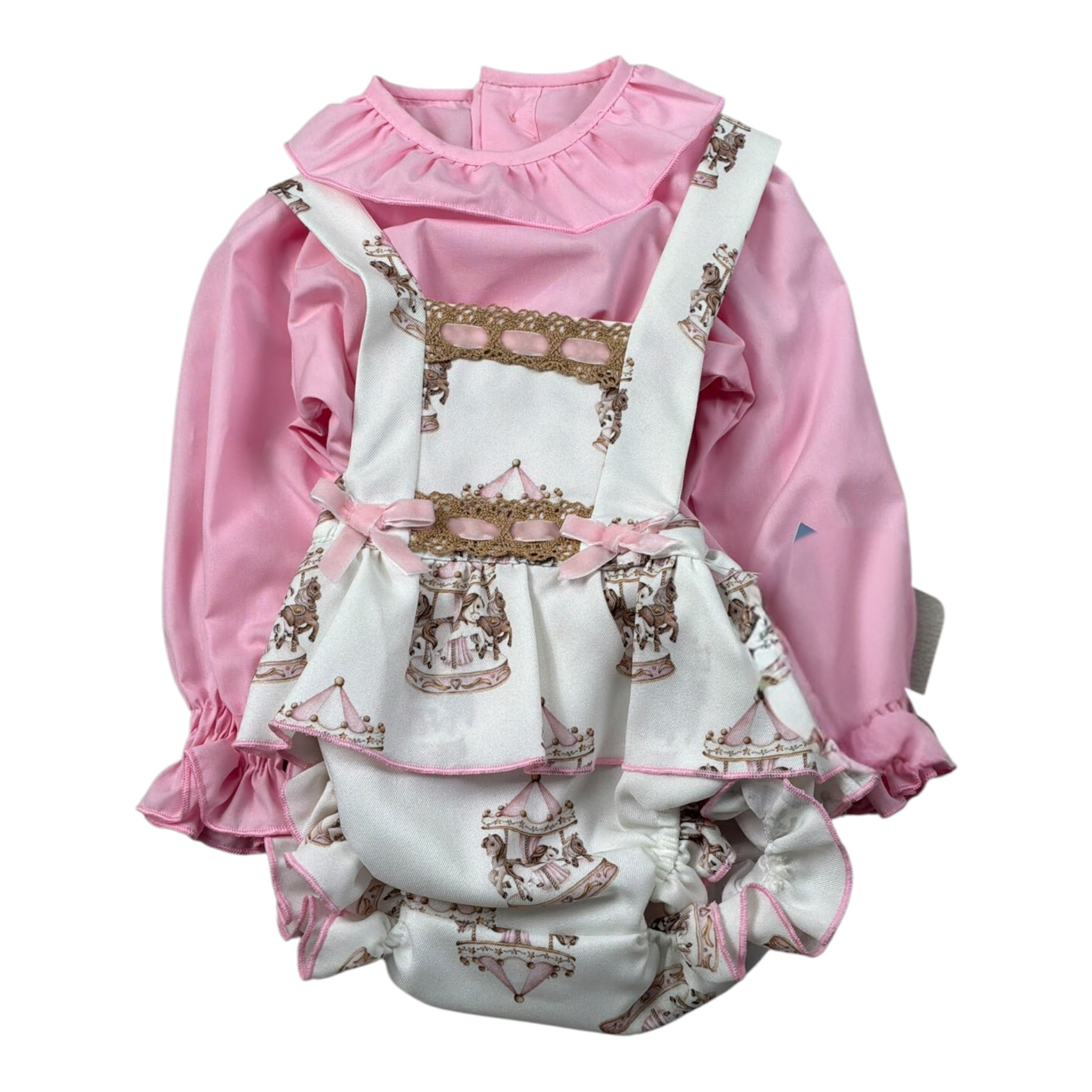 Babine' Completo 2 Pezzi Camicia-Salopette Rosa per Neonata 2612021 ROSA  
