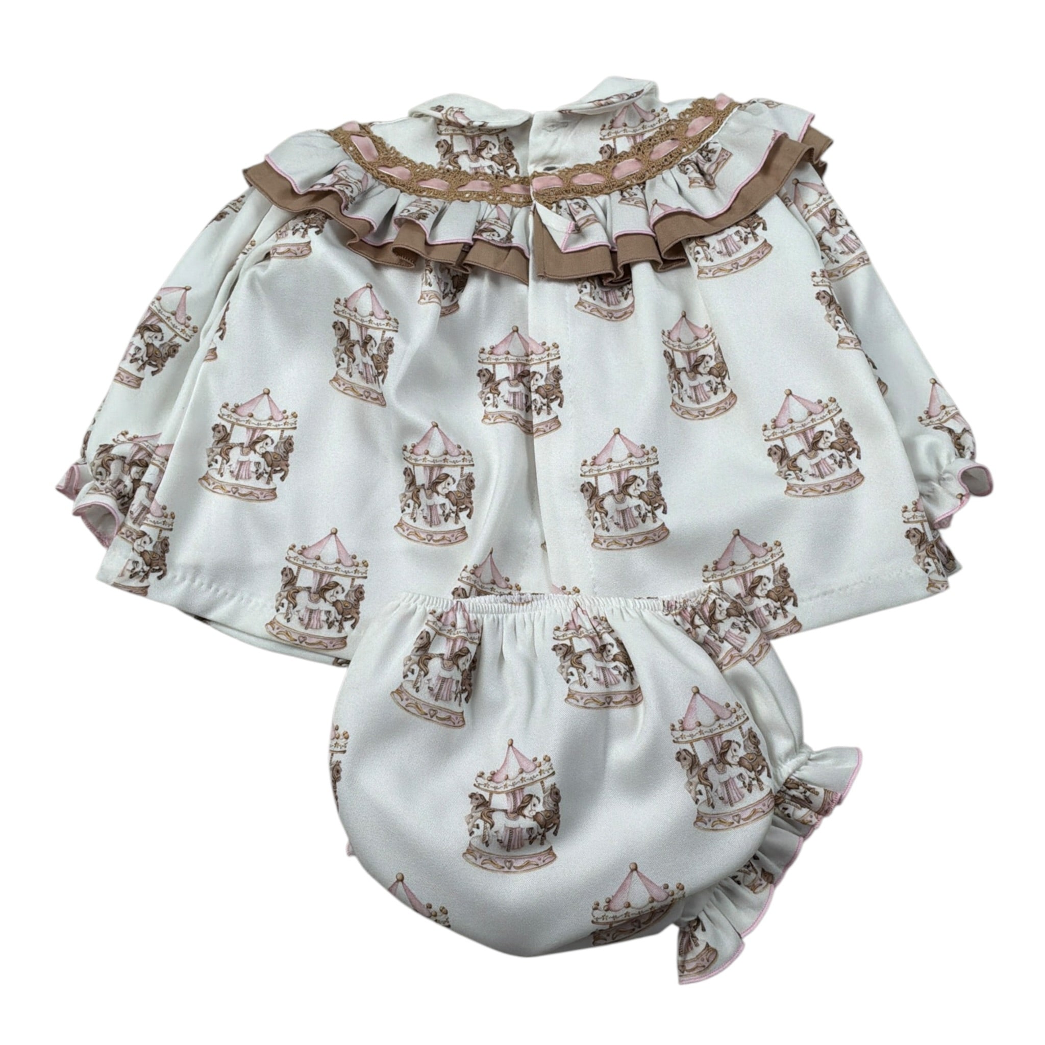 Babine' Completo 2 Pezzi Camicia-Culotte Panna per Neonata 2612023 PANNA BABINE' 