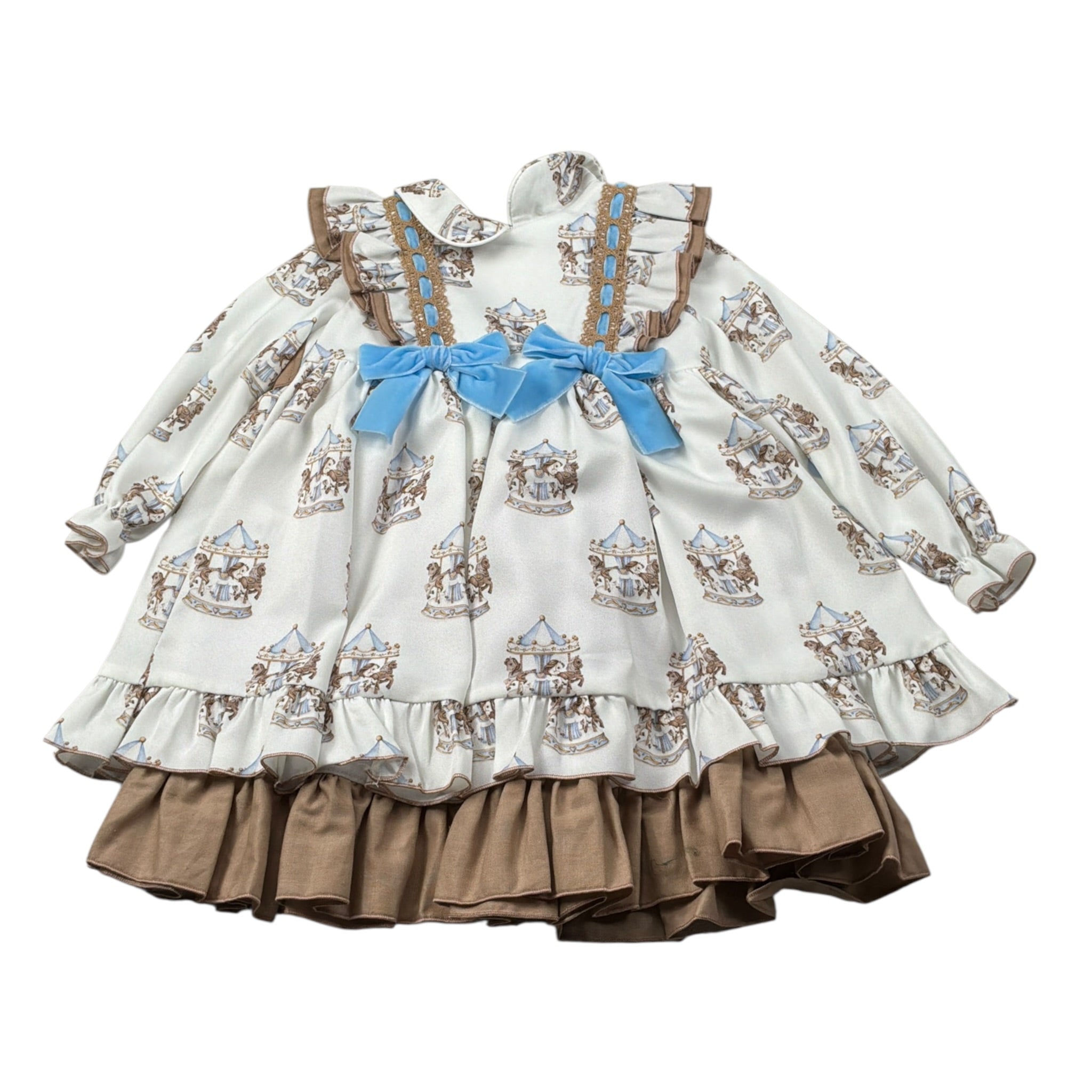 Babine' Abito Manica Lunga tinta unita con Stampe Panna per Bambina 2612816 PANNA BABINE' 