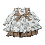 Babine' Abito Manica Lunga tinta unita con Stampe Panna per Bambina 2612816 PANNA BABINE' 
