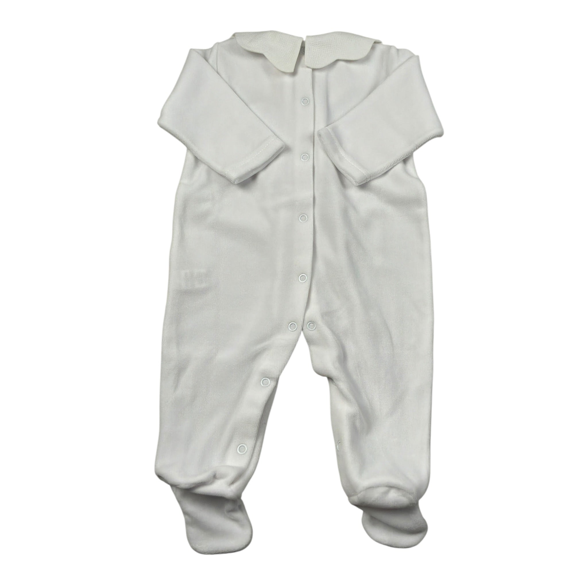 Baby Gi Tutina Manica Lunga tinta unita In Ciniglia Bianco per Neonato PQ50 BIANCO BABY GI 