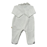 Baby Gi Tutina Manica Lunga tinta unita In Ciniglia Bianco per Neonata RND53 BIANCO BABY GI 