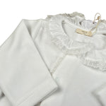 Baby Gi Tutina Manica Lunga tinta unita In Ciniglia Bianco per Neonata RND53 BIANCO BABY GI 