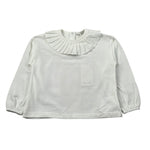Baby Gi Shirt tinta unita con Colletto Bianco per Bambina UE1937 BIANCO BABY GI 