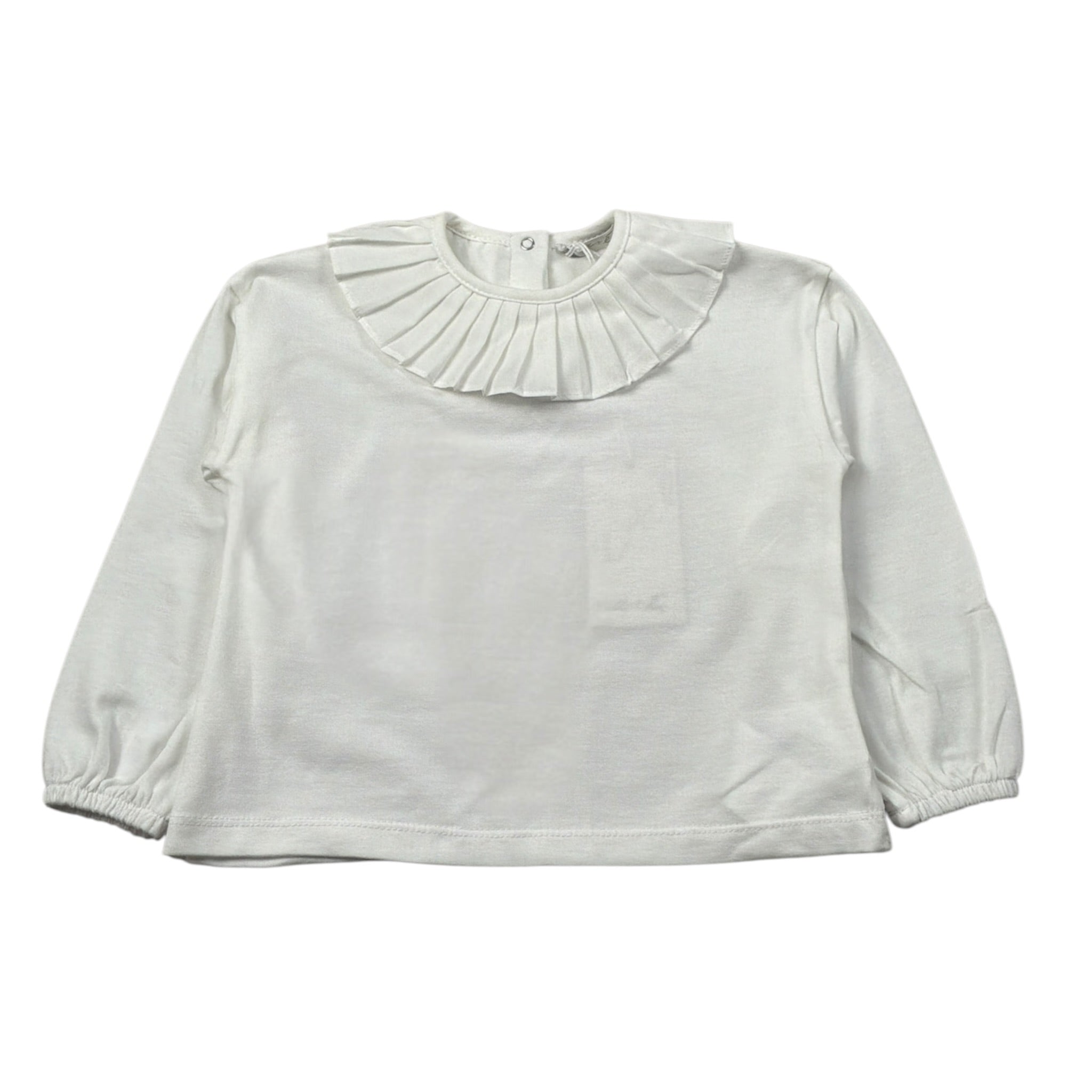Baby Gi Shirt tinta unita con Colletto Bianco per Bambina UE1937 BIANCO BABY GI 