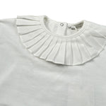 Baby Gi Shirt tinta unita con Colletto Bianco per Bambina UE1937 BIANCO BABY GI 