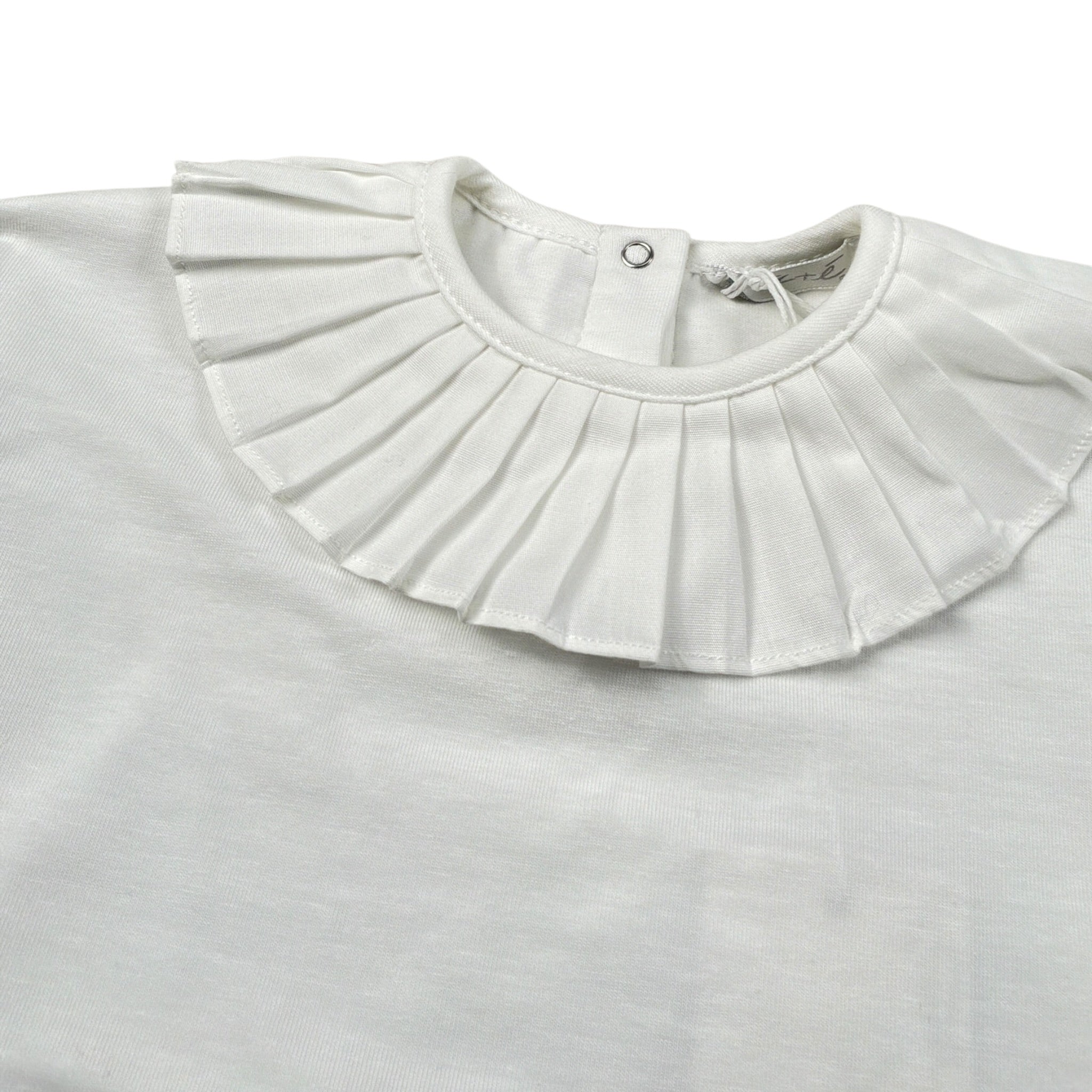 Baby Gi Shirt tinta unita con Colletto Bianco per Bambina UE1937 BIANCO BABY GI 