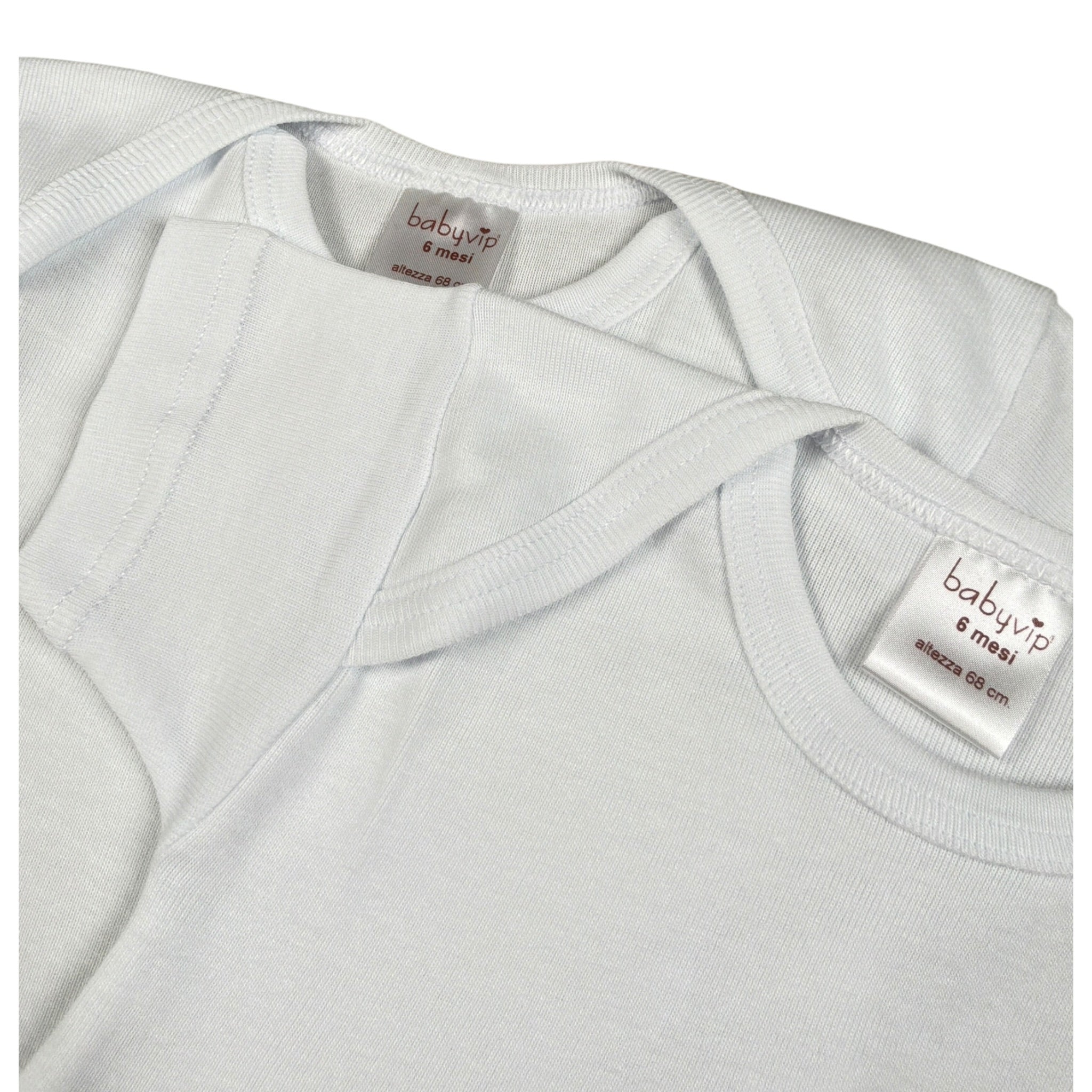 Babyvip Body Set 2Pz tinta unita Mezza Manica Bianco per Neonata J1246 BIANCO BABYVIP 