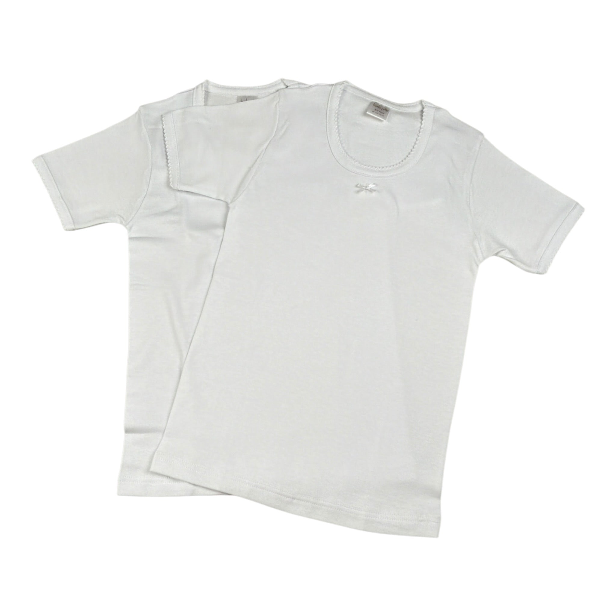 Babyvip Set 2 T-Shirt tinta unita Modello Intimo Bianco per Bambina Q5330 BIANCO BABYVIP 
