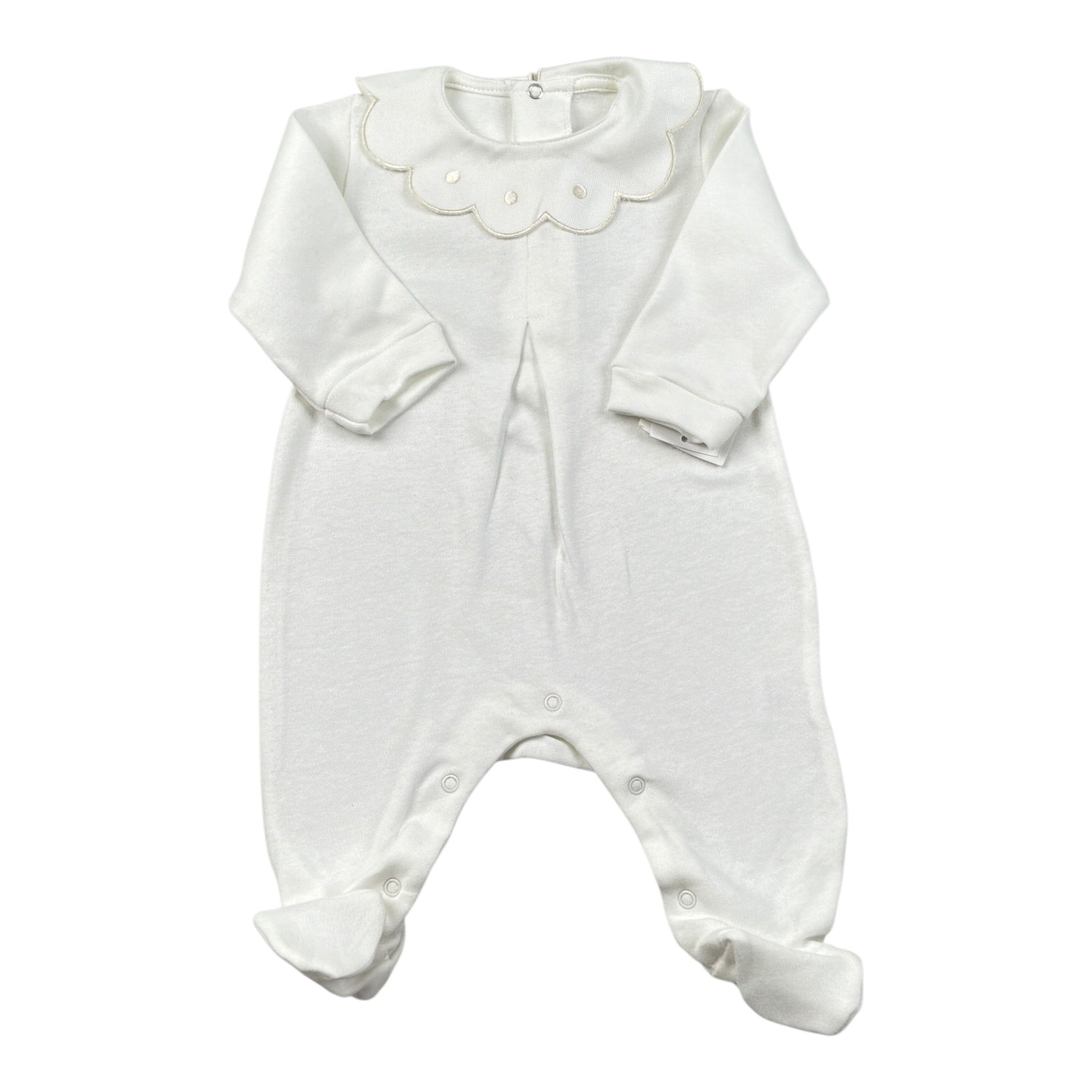 Babyvip Tutina tinta unita con Colletto Bianco per Neonata T4309 BIANCO BABYVIP 